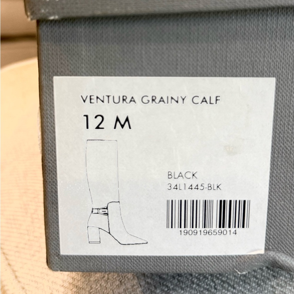 Aquatalia Luxury Italian Leather Knee High Boots Black Rare Size 12 $695 Retail - Picture 5 of 5